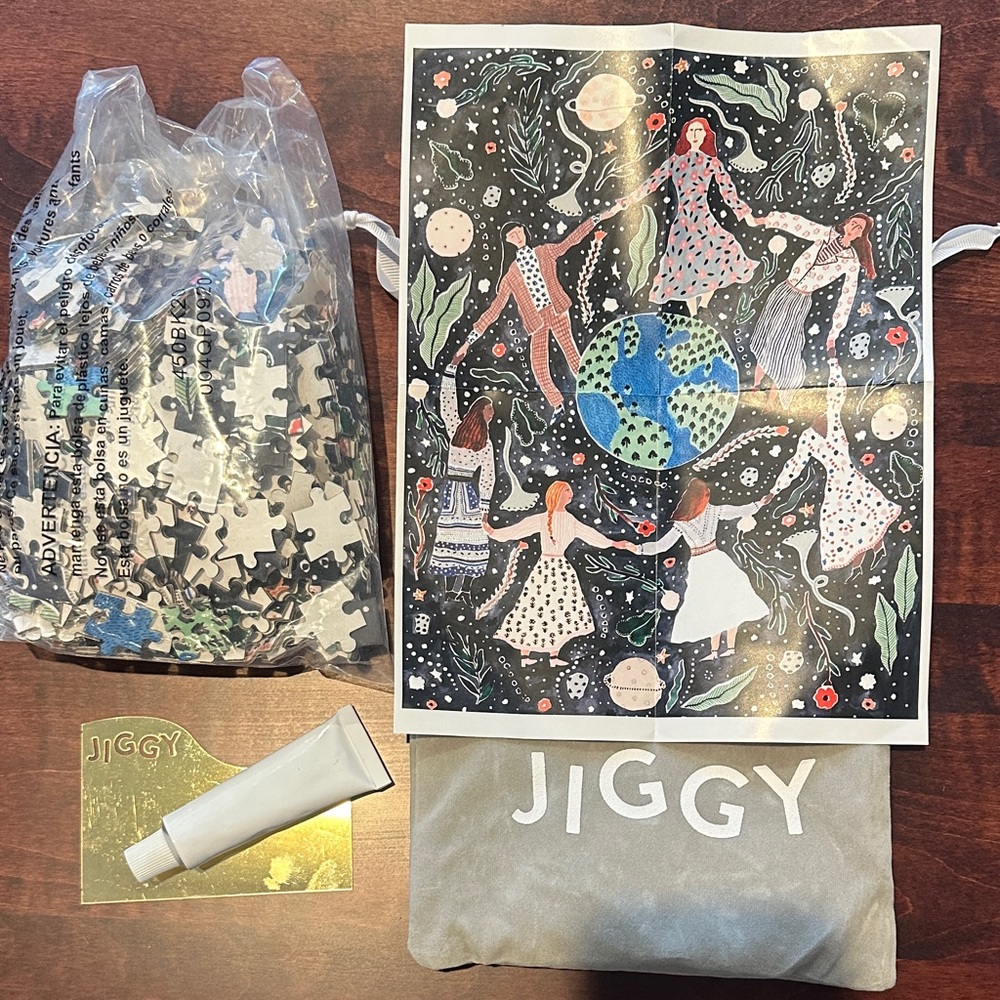 Jiggy Puzzle with storage bag & puzzle glue